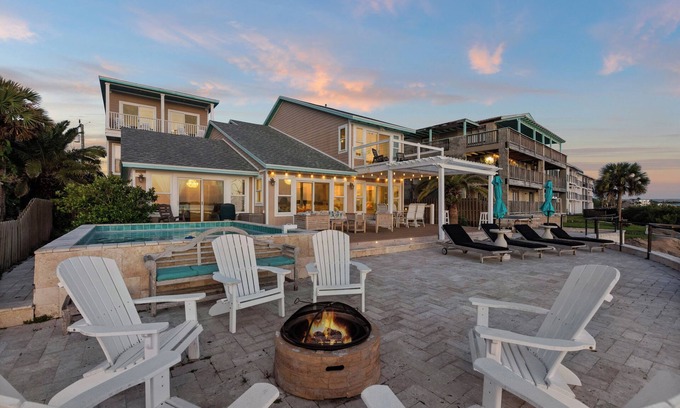 St. Augustine House | Waterfront home with dock, heated pool, & spectacular views- walk/bike downtown!