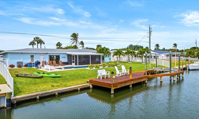 Convair Cove House | Waterfront Home with Dock | Heated Pool & Spa | 4.5 Blocks to Beach & Downtown