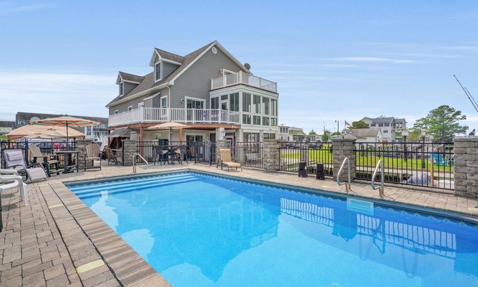 Ocean View Cottage | Waterfront Oasis 2 miles to Bethany Beach! Private Pool and Boat Dock.
