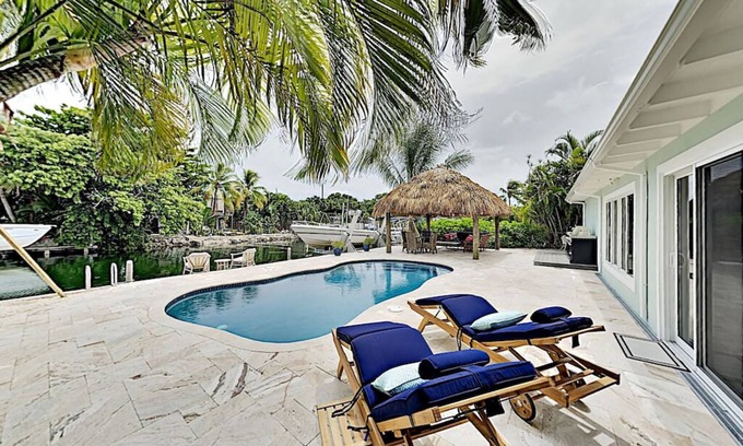 Marathon House | Waterfront Oasis w/Pool, Tiki Lounge, Dock & BBQ