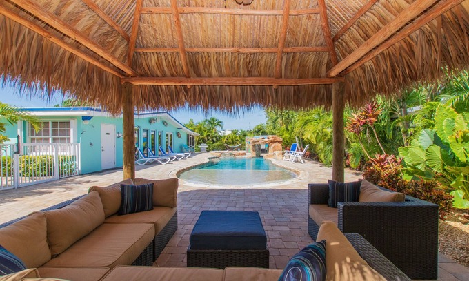 Marathon House | Waterfront & Privacy, Heated Pool HotTub & waterfall, 60' Dock TikiHut, pets ok