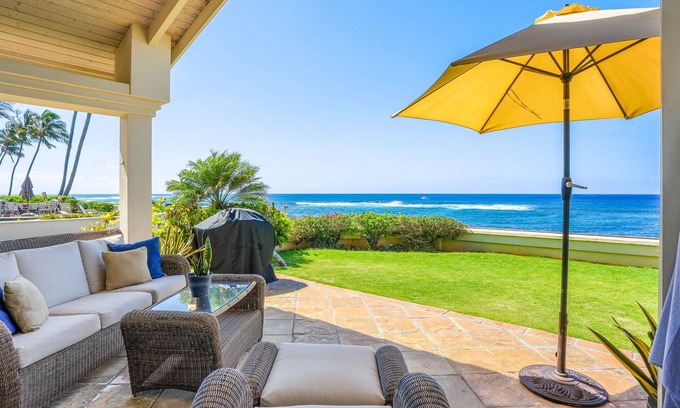 Poipu House | Waterfront retreat with gourmet kitchen, spacious lanai & W/D