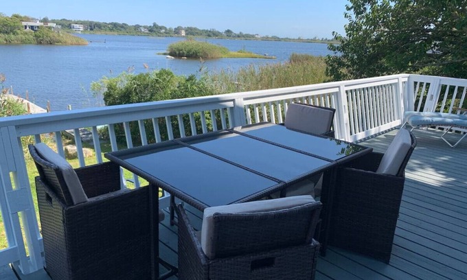 Green Hill House | Waterfront Salt Pond House, water view and dock