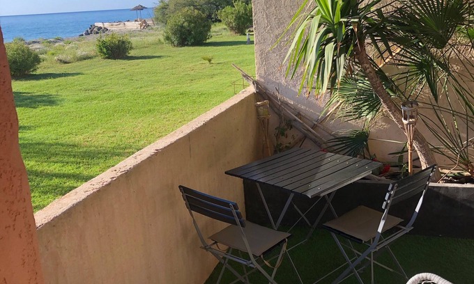 Moriani-Plage Apartment | Waterfront T2 apartment with sea view, in private residence with swimming pool