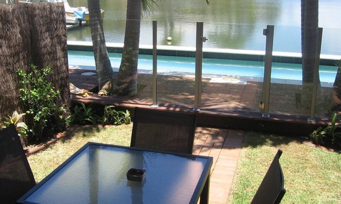 Mooloolaba Apartment | Waterfront Villa 1 - Pet Friendly Courtyard - save 10% on 7night bookings