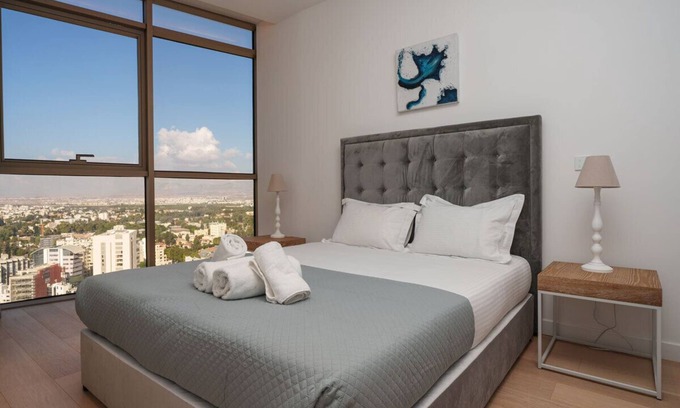 City Centre Apartment | WealthyStays: Sky Residence Nicosia