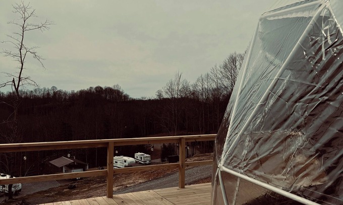 Bluewell RV Rental | West by God Glamping dome at Black Owl Hollow Campground in Bluefield near HMT