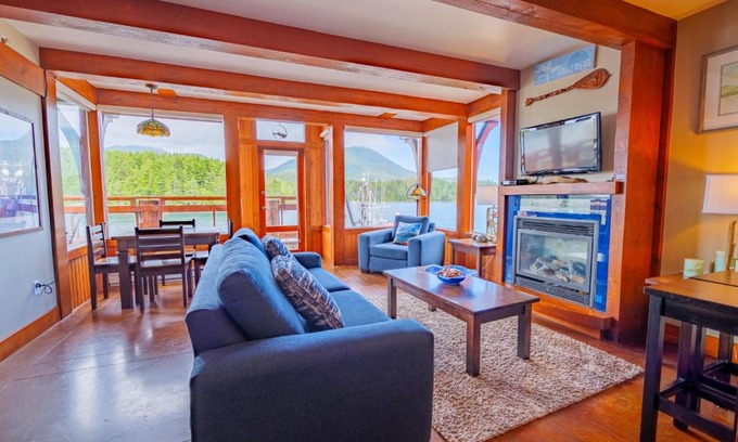 Ucluelet Apartment | Whisky Harbour, Downtown King Bed and Inlet View