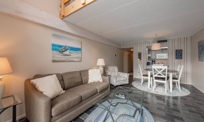 Thayerville Condo | Will O' The Wisp 304C: Lakefront One Bedroom Condo with Fireplace & Balcony!