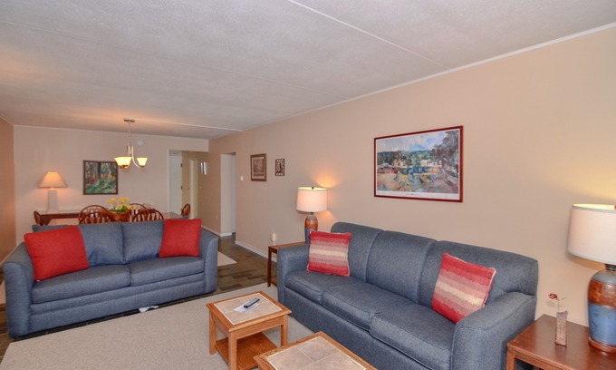 Thayerville Condo | Will O' The Wisp 309B: Lakefront One Bedroom Condo, Queen Beds, Fireplace!