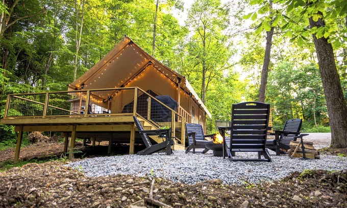 Millersburg Cabin | Willow Tent - Unique Glamp Site with Chicken Coop