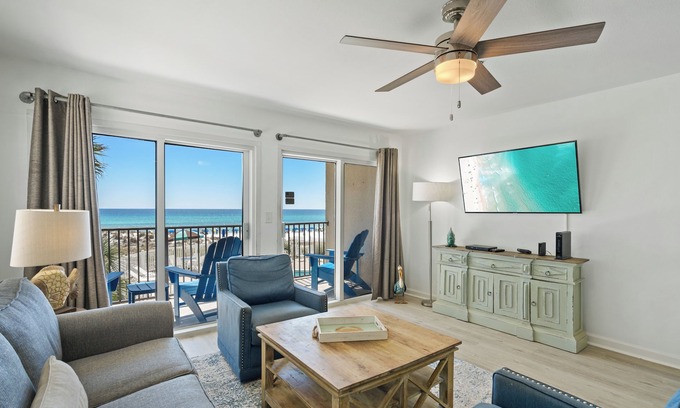 Miramar Beach Condo | Windancer 201. Gulf Front, Free Beach Service, Pool, Grill, Beautiful Views!