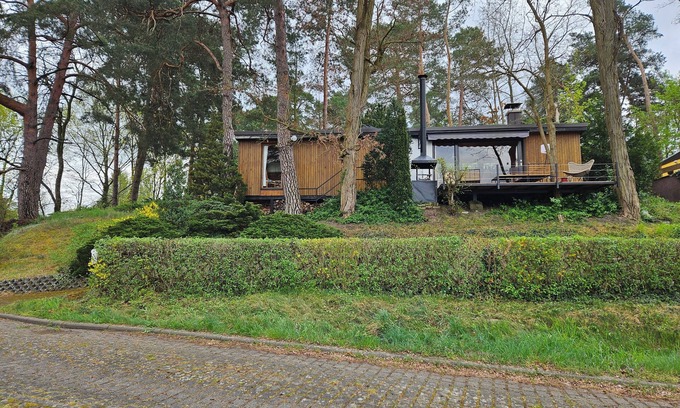 Schwielochsee House | Wonderful view of the bathing lake from the terrace of the bungalow