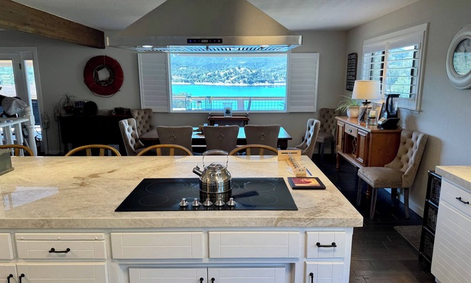 Oak Shores House | Xanadu Lakefront Retreat with covered private dock and slide in its own cove!