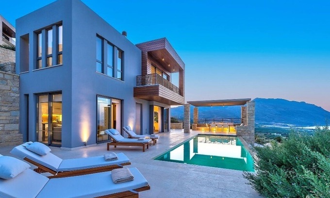 Kissamos Villa | Youphoria Vila Plethora private pool majestic views signature architecture