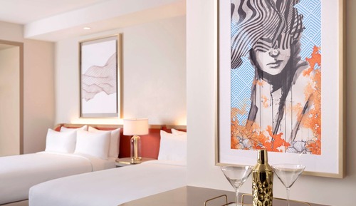 Premium Room, 2 Queen Beds, Mobility Accessible, City View (Hearing Access/Roll-in Shower)