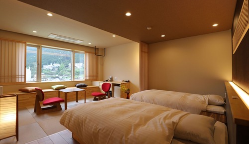 [7th floor Japanese western style room] Twin bed with Futon