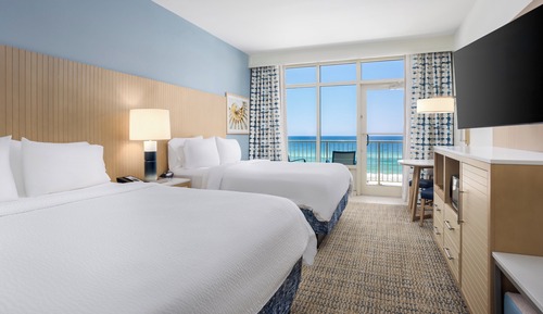 Standard Room, 2 Queen Beds, Ocean View (Mobility Roll-In Shower)