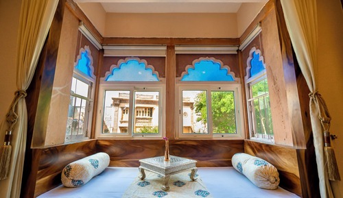 Superior Room with Jharokha, street view, King Bed ( 1st or 2nd floor )