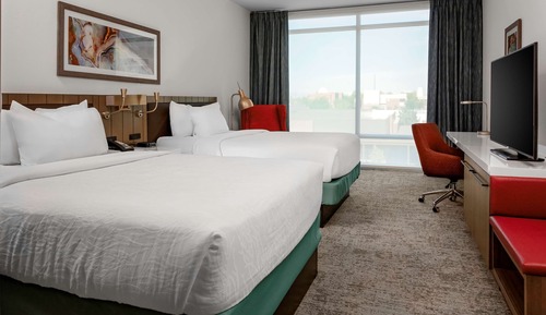 Room, 2 Queen Beds, Accessible, Pool View (Roll-In Shower)