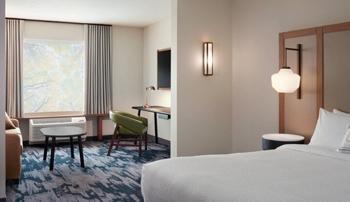 Suite, 1 King Bed with Sofa bed (Hearing Accessible)