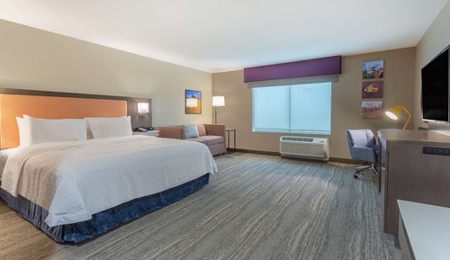 Room, 1 King Bed with Sofa bed, Refrigerator & Microwave