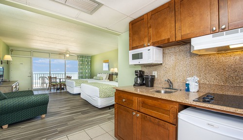 Standard Room, 2 Double Beds, Kitchenette, Ocean View