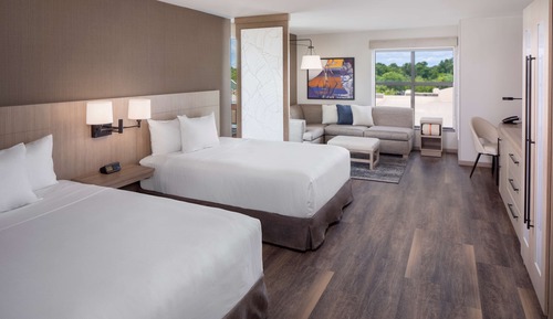 Room, Accessible (2 Queen & 1 Sofabed, Roll-In Shower)