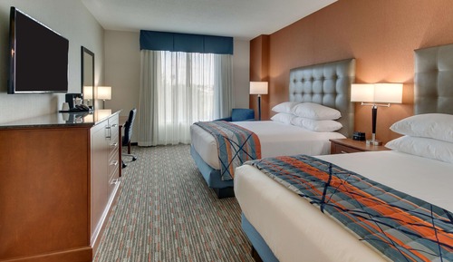 Deluxe Room, 2 Queen Beds, Refrigerator & Microwave (Hearing Accessible, Upper Floor)