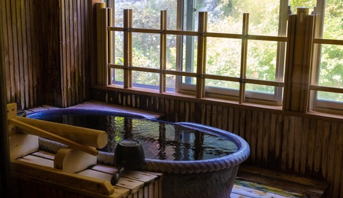 Room with Half Open-air bath