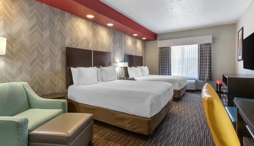 Standard Room, 2 Queen Beds, Non Smoking, Refrigerator & Microwave