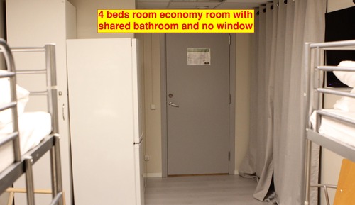 Economy Quadruple Room (shared bathroom, no windows)