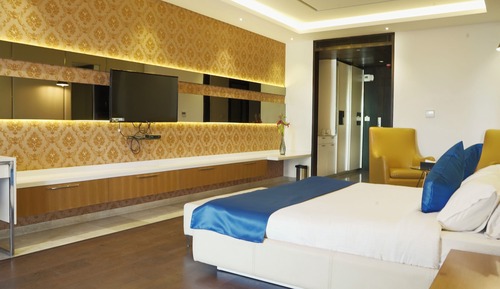 Luxury Double Room, 1 King Bed, Balcony, Garden View