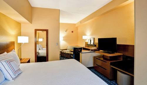 Suite, 1 King Bed with Sofa bed (Hearing Accessible)