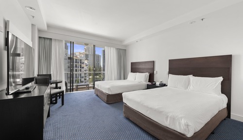 Room, 2 Double Beds, Balcony
