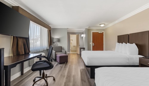 Standard Room, 2 Queen Beds, Refrigerator & Microwave, Corner