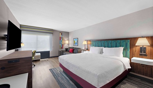Room, 1 King Bed with Sofa bed, Refrigerator & Microwave