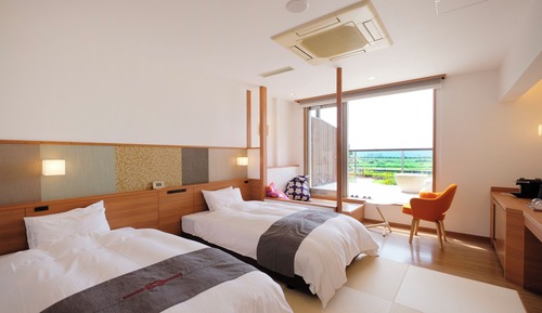 Japanese Style Twin Room with Moon View Terrace, River View, Non Smoking