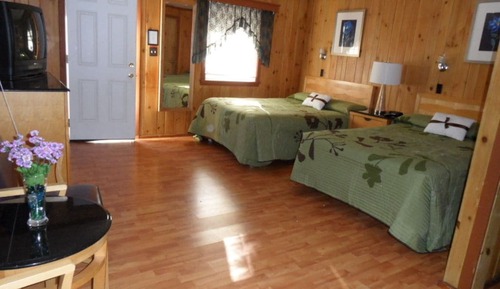Brown cabins with Two Bed and Sofa Bed