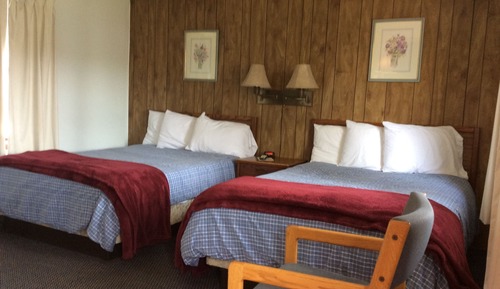 Basic Double Room, 2 Double Beds, Refrigerator & Microwave, Courtyard View