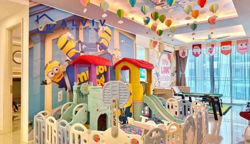 Bounce into Fun! Three-Bedroom Apartment with Kids Playground