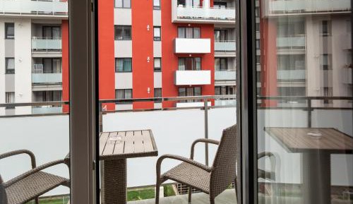 Purple Apartment with Balcony