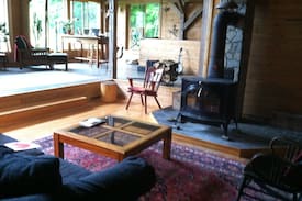 Harbor Springs Bed & Breakfast | Rhubarbary B&B-Unique timberframe in the woods