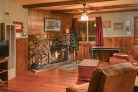 Ruidoso Cabin | Whispering Pine Cabins - "Salmon Run" - Upper Canyon - Fireplace & Kitchen
