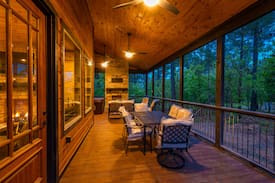 Hochatown Cabin | Dew Drop Inn High LUXE 5 Bedroom Cabin with Sunset VIEWS! Near Broken Bow Lake