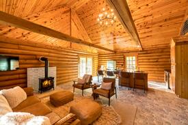 Pimento Cabin | Log Cabin + Guest House on a Pond with Hot Tub