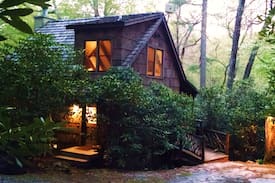 Cashiers Cabin | The Hobbit House - romantic bark covered cottage!