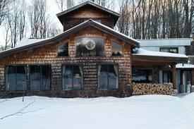 Harbor Springs Bed & Breakfast | Rhubarbary B&B-Unique timberframe in the woods