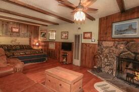 Ruidoso Cabin | Whispering Pine Cabins - "Salmon Run" - Upper Canyon - Fireplace & Kitchen