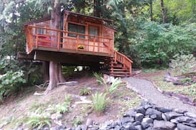 Vaughn House | Waterfront Tree House with Kayaks and Hot Tub